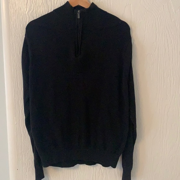 Men’s Black Half Zip Sweater - Perry Ellis - Picture 1 of 2